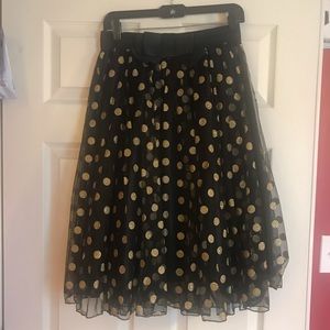 Black tutu with gold glitter polka dots